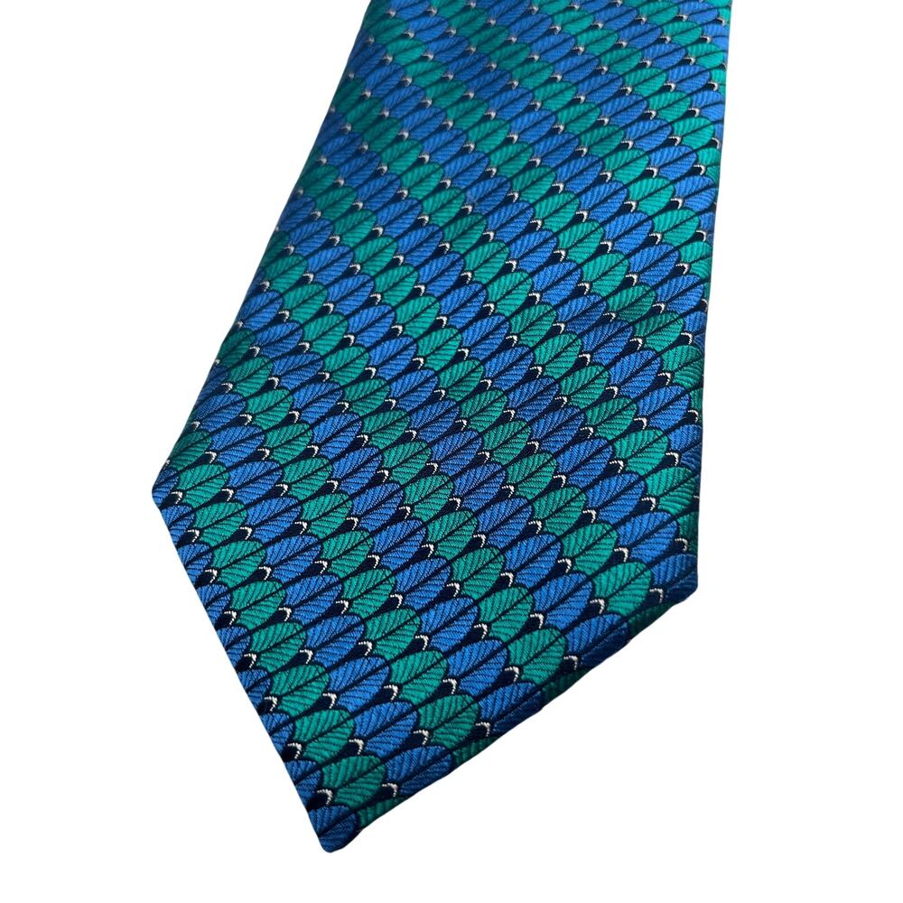 NWT $80 Ted Baker Silk Blue Green Neck Tie Made in Italy